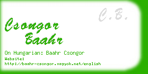 csongor baahr business card